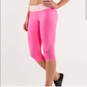 Lululemon Pace Crop pink 8 Pinkelicious Space Dye